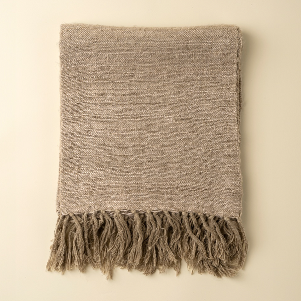 Nomad Linen Weave Throw - Fawn