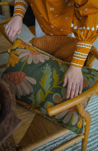 Valley Embroidered Pillow - 16 x 24