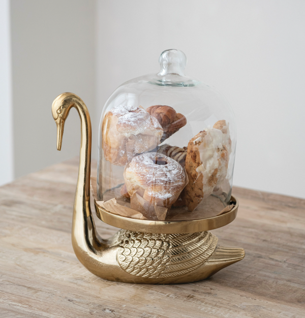 Swan Shaped Glass Cloche