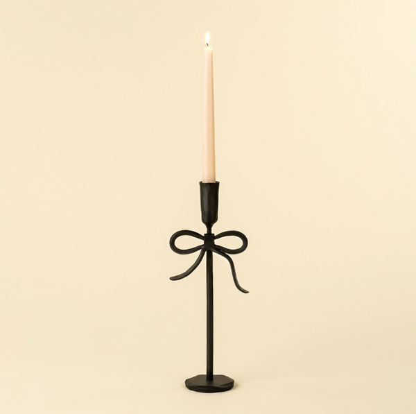 Bow Forged Candlestick - Black