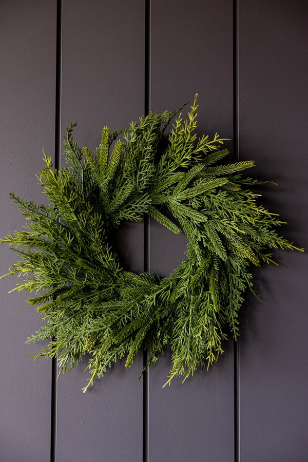 Norfolk & Cypress Pine Mixed Mini Wreath
