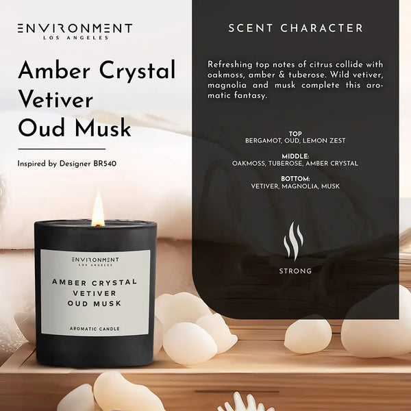 Amber Crystal Vetiver Oud Musk Candle