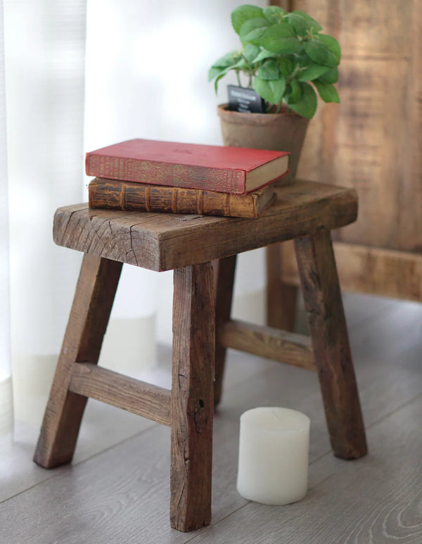 Reclaimed Antique Mini Stool - Natural