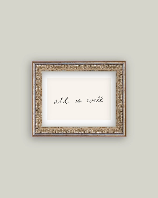 Framed Antique Print - All Is Well