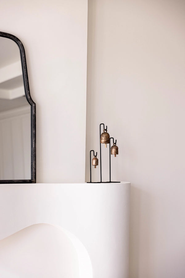 Vintage Inspired Iron Bell Stands - Set Of Three