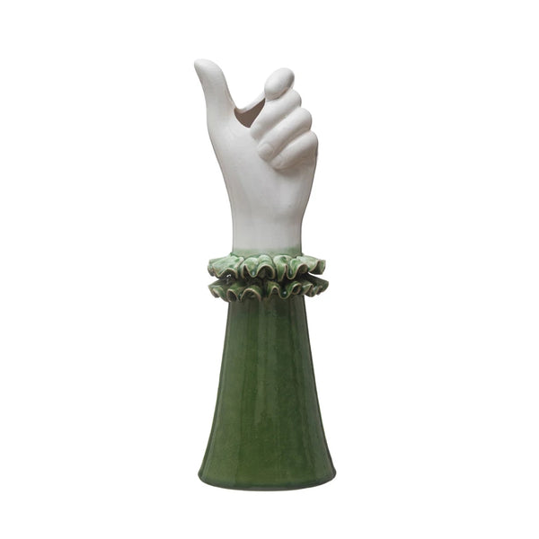 Stoneware Hand Shaped Vase