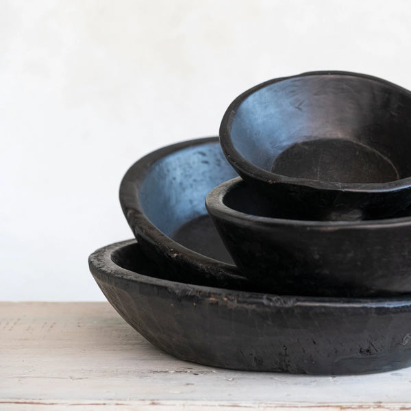 Reclaimed Wood Vintage Bowls - Set of 4