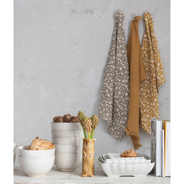 Cotton & Waffle Tea Towels - Set Of Two