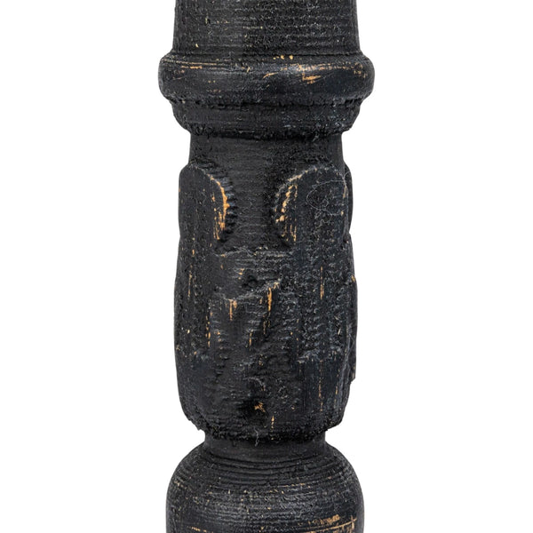 Carved Wood Taper Holders - Set of 3