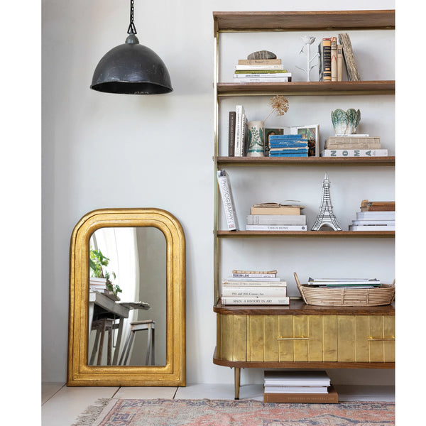 Arched Mango Wood Framed Wall Mirror