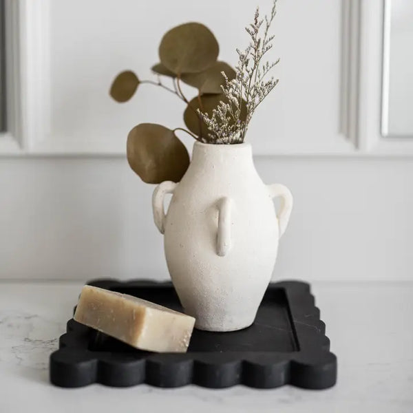 Black Marble Scalloped Tray