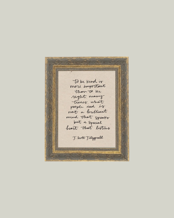 Antique Print - To Be Kind Framed