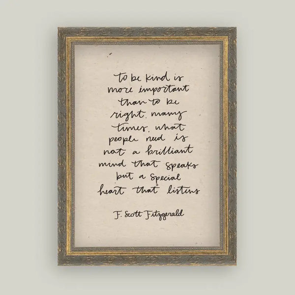 Antique Print - To Be Kind Framed