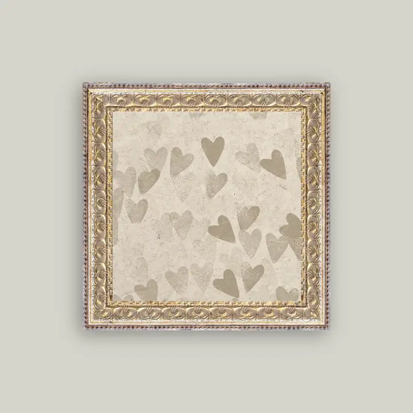 Heart Pattern Framed Antique Art