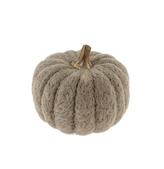Grey Felt Pumpkin