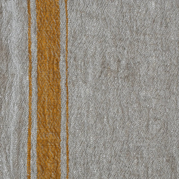 Linen Tea Towel - Vintage Mustard Stripe
