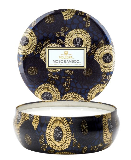 Moso Bamboo 3 Wick Tin Candle