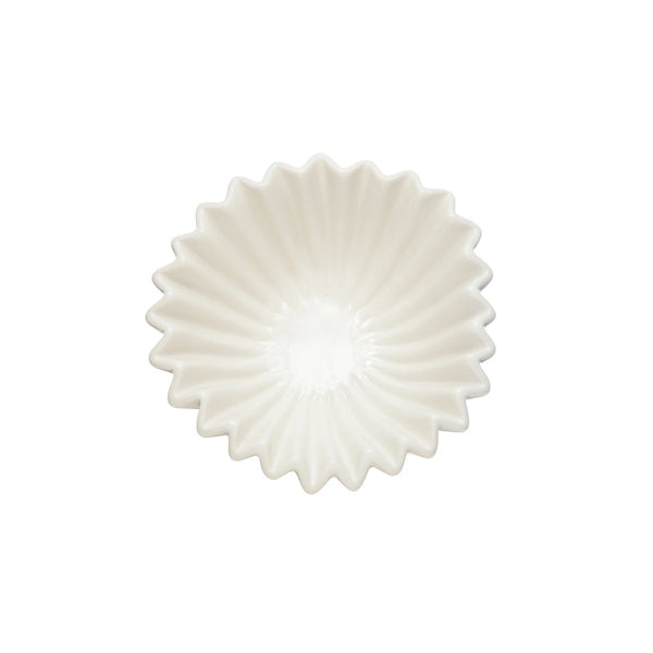Large Stoneware Fluted Bowl - White