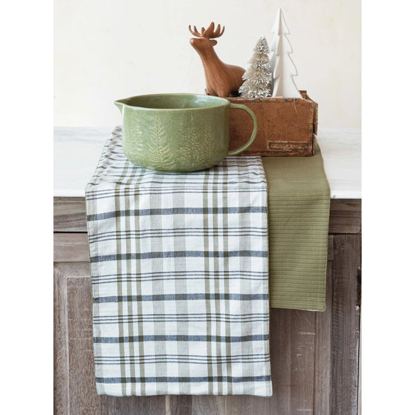 Two-Sided Stonewashed Cotton Double Cloth Table Runner