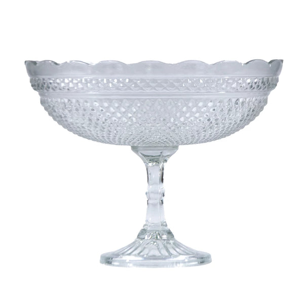 Pressed Glass Scalloped Footed Bowl