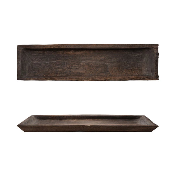 Paulownia Wood Tray - Walnut Finish