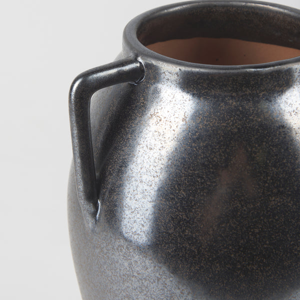 Kora Dark Metallic Double Ear Vase