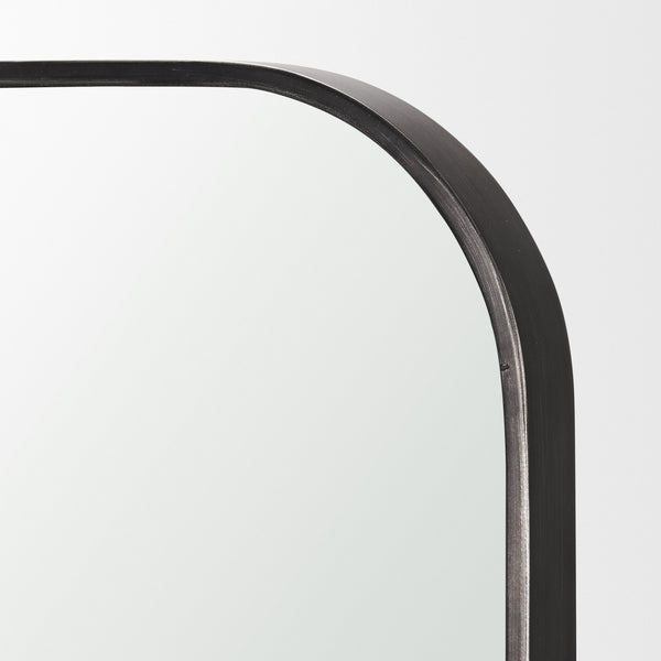 Timon Square Arch Mirror - Brushed Black