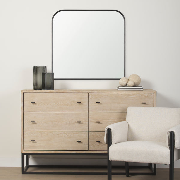 Timon Square Arch Mirror - Brushed Black