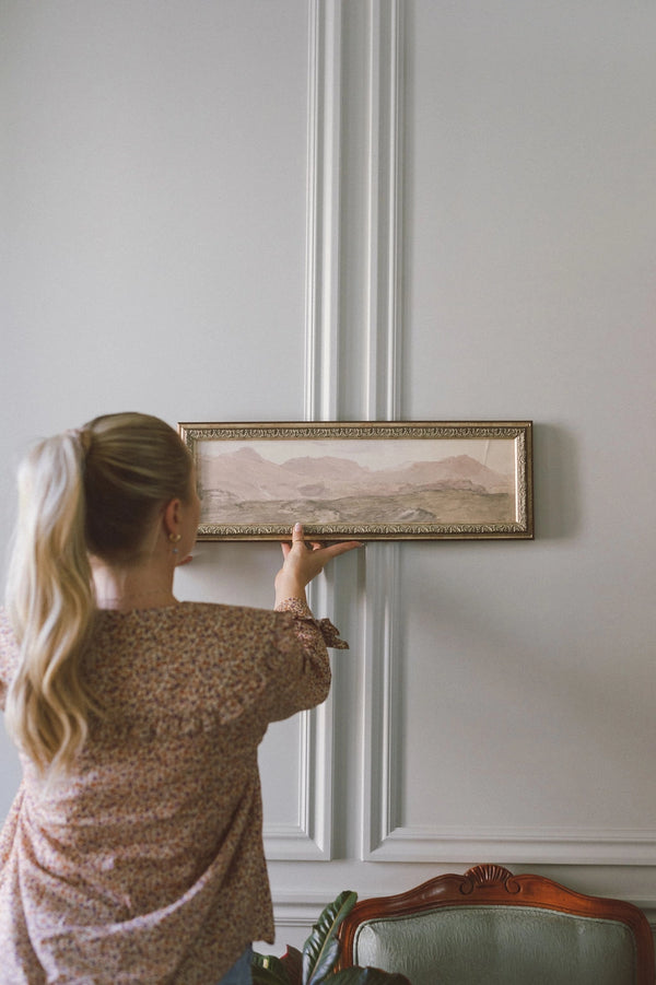 Framed Antique Art - View from the Top of Honister Crag