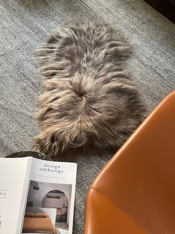 Taupe Icelandic Sheepskin Throw Rug
