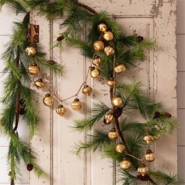 Garland - Gold Mercury Glass Ornaments