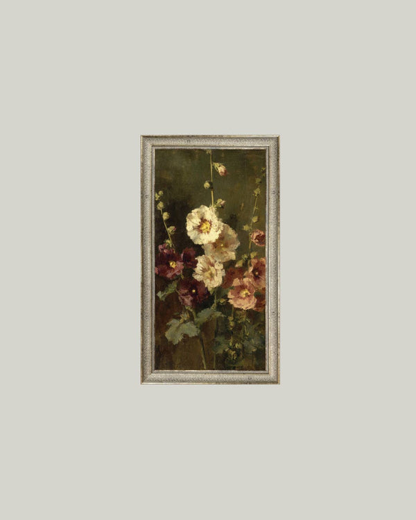 Late Summer Hollyhocks Art