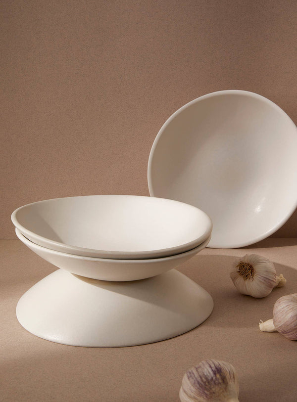Stoneware Pasta Plate - Matte White