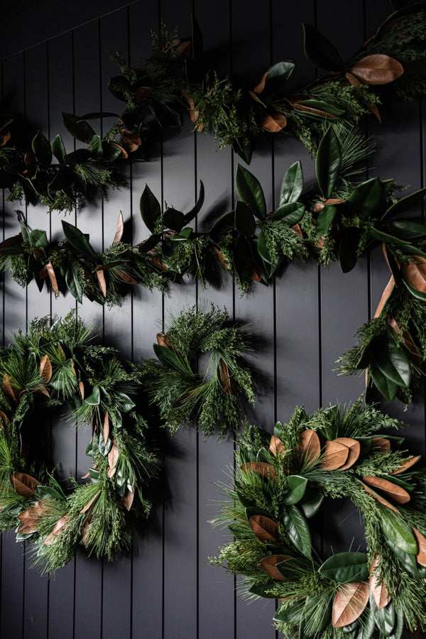 Magnolia Norfolk Cypress Mixed Real Touch Garland - 6 ft