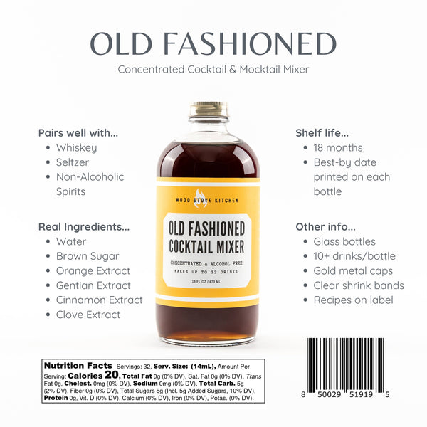 Old Fashioned Cocktail Syrup For Cocktails and Mocktails