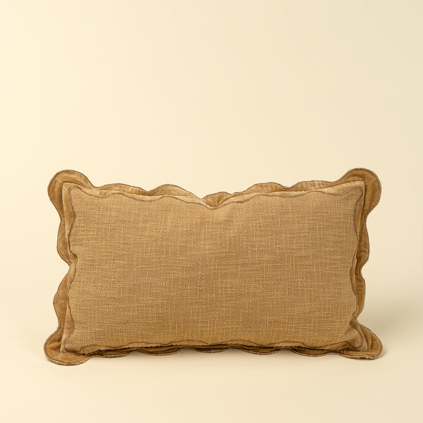 Velvet Scallop Pillow - Gold