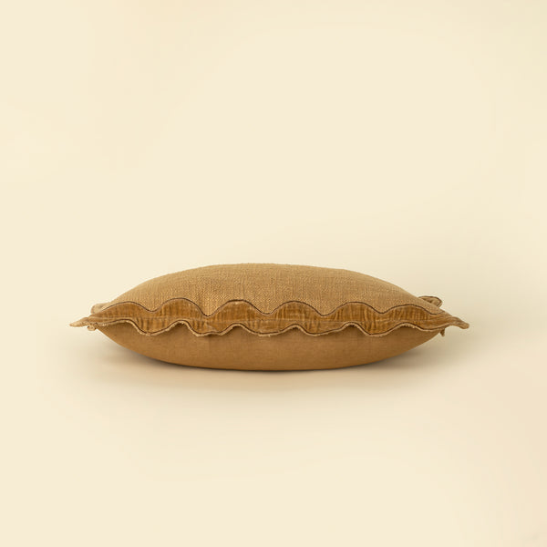 Velvet Scallop Pillow - Gold