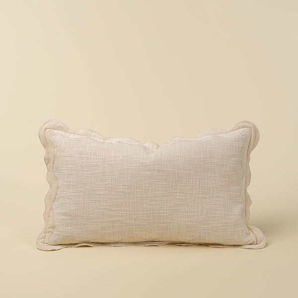 Velvet Scallop Pillow - Ivory