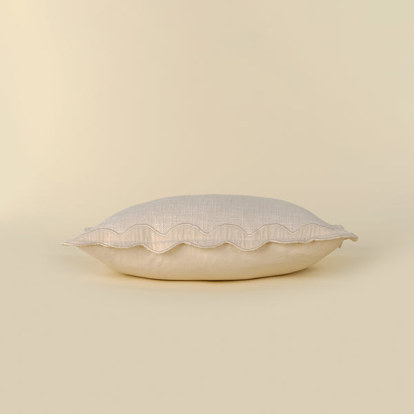 Velvet Scallop Pillow - Ivory