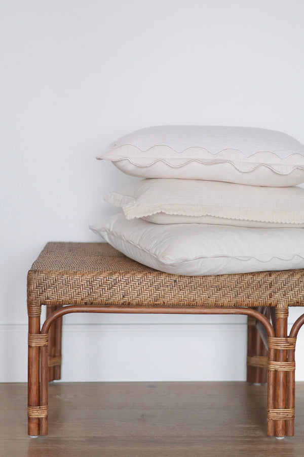 Velvet Scallop Pillow - Ivory