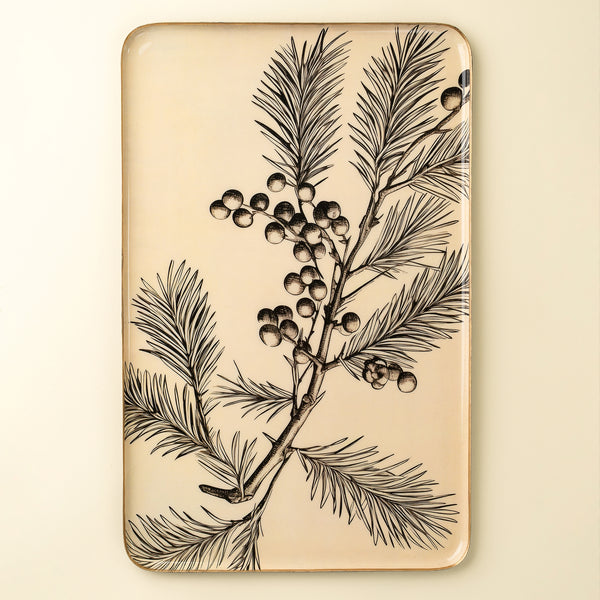 Large Winterberry Enameled Tray