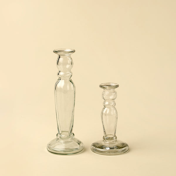 Clear Vero Glass Candlestick