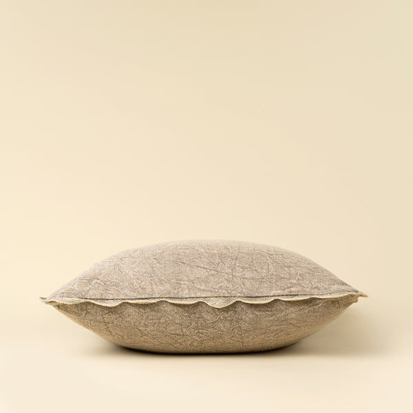 Scalloped Edge Pillow - Silver Grey