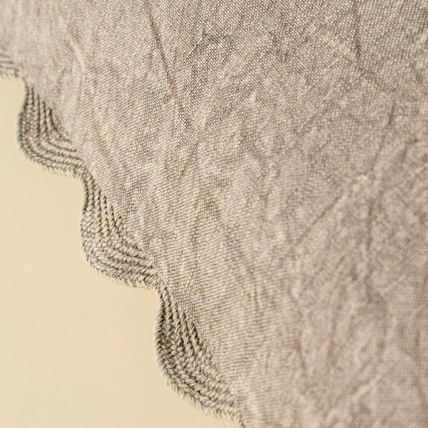 Scalloped Edge Pillow - Silver Grey