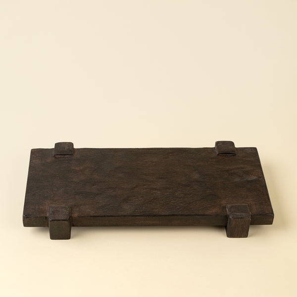 Drift Pedestal Tray - Dark Brown