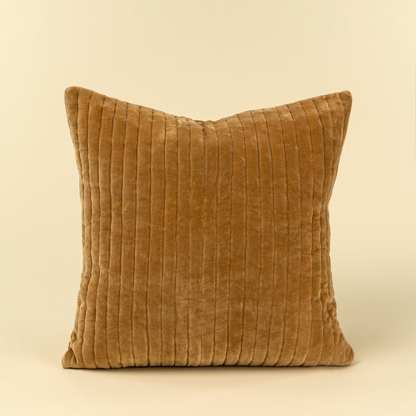 Velvet Stripe Pillow - Gold