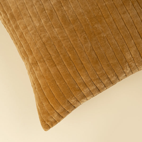 Velvet Stripe Pillow - Gold