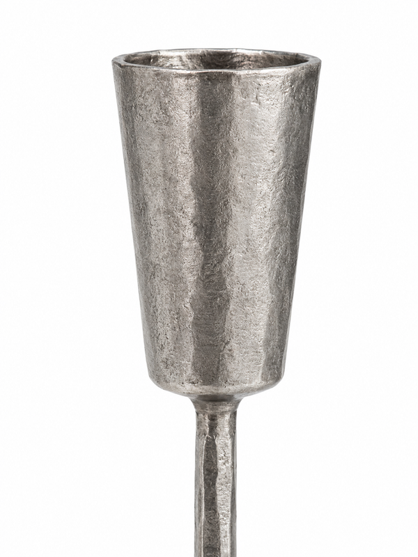 Luna Forged Candlestick - Silver