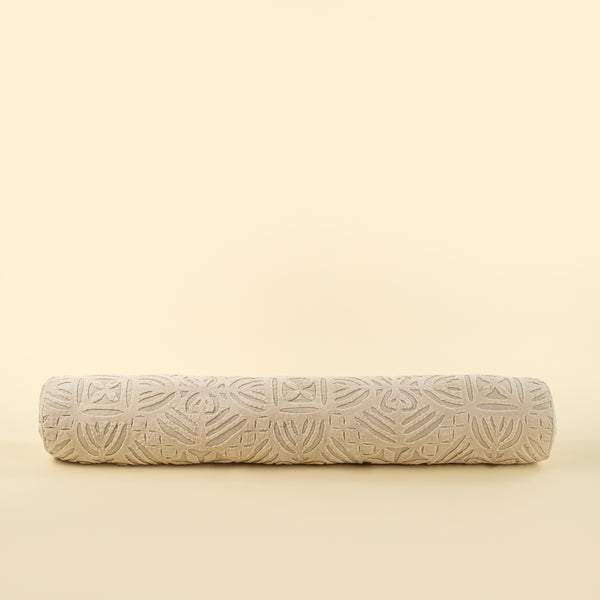 Velvet Cutwork Bolster - Ivory