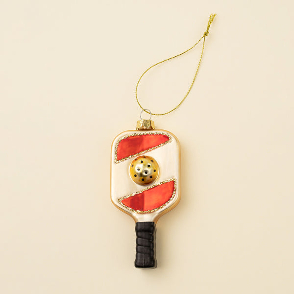 Pickle Ball Glass Ornament